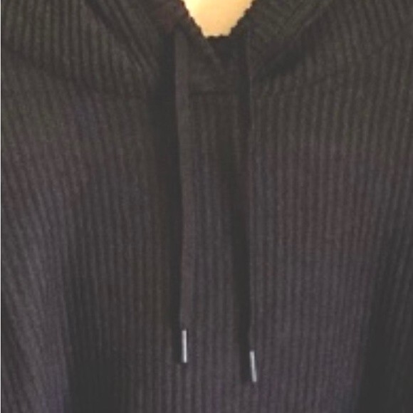 NEW Zella Nordstrom Sloane Cozy Ribbed Black Hoodie Cropped Sweatshirt Size 2X - Picture 7 of 10
